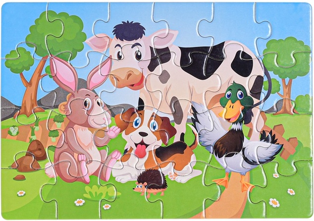 Puzzle detské 25x17, 5cm zvieratká 24 dielikov