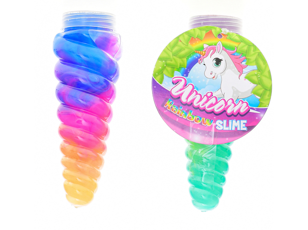 Unicorn roh jednorožca 13cm s dúhovým slizom