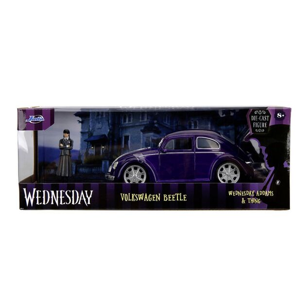 Jada Wednesday auto 1972 VW Beetle 1:24 a figúrka Wednesday