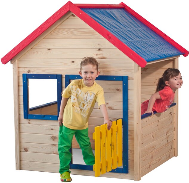 Woody  Drevený záhradný domček ERIK 10110 s farebným lemovaním