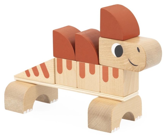 Janod Drevené kocky a stavebnica Cubikosaurus Dino