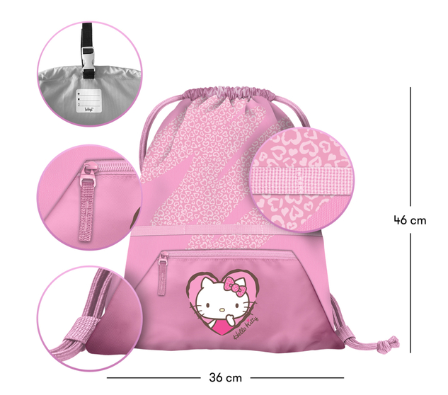 BAAGL Vrecko s priehradkou na zips Hello Kitty Sweet Leopard GRS