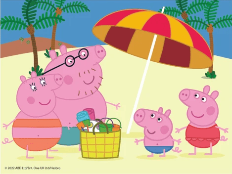 Peppa Pig Lizenzblöcke aus Holz - 12 Blöcke
