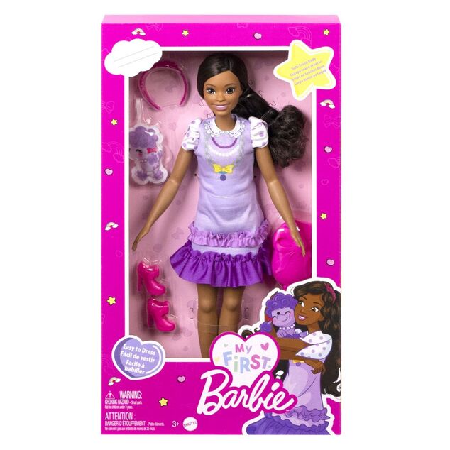 Barbie HLL18 Moja Prvá Barbie Bábika –Čiernovláska s pudlíkom