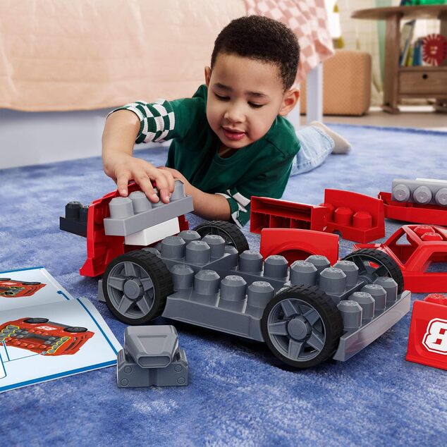 Mattel Mega Bloks Gradbeni komplet dirkalnega avtomobila 3 v 1