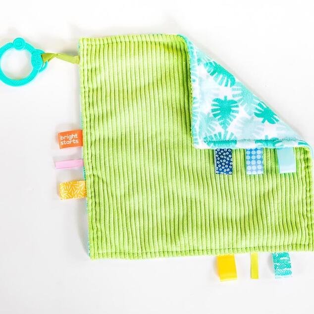 BRIGHT STARTS Schmusetuch am C-Ring Little Taggies Palmen 0m+