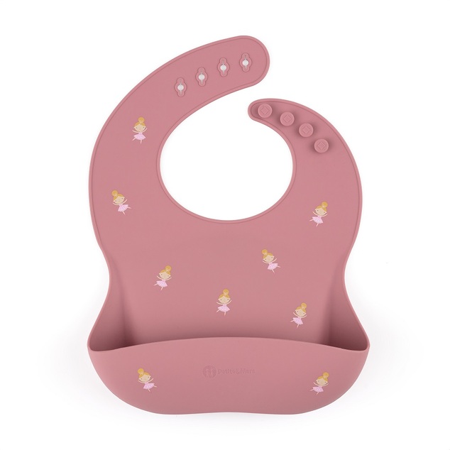 PETITE&amp;MARS Podbradník silikónový Take&amp;Match Rose Princesses 6m+