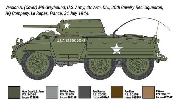 Model Kit katonai 7087 - M8 Greyhound / M20 (1:72)