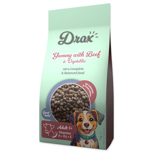 Krmivo Drax Adult s hovädzím mäsom a zeleninou 3kg
