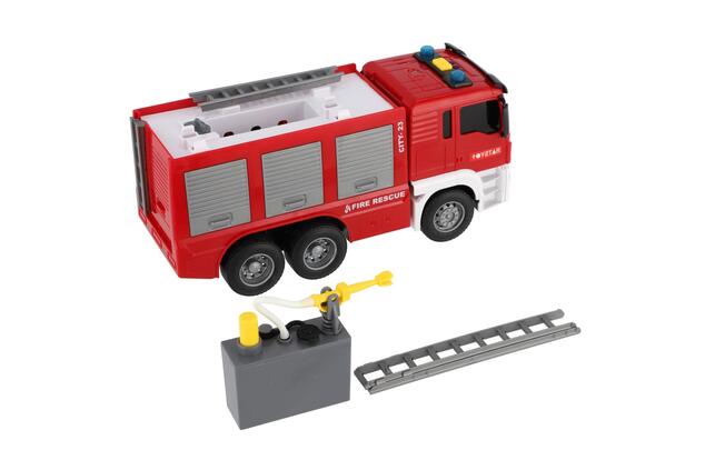 Auto dei pompieri in plastica 25cm a frizione a batterie con luce e suono 31x19cm