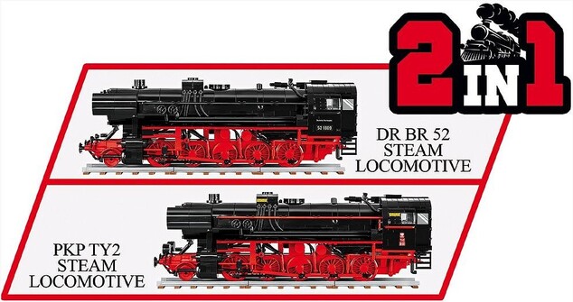 Cobi 6283 Parní lokomotiva DR BR 52/TY2, 1:35, 1723 k, 2 f