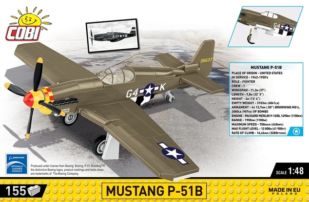 Cobi II WW Mustang P-51B, 1:48, 158 k