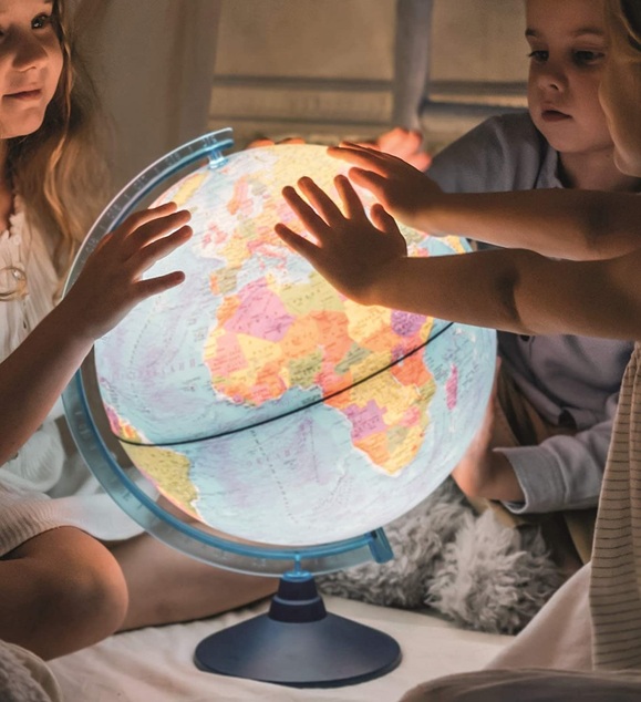 Alaysky's 32 cm RELIEF Cable - Free Globe Physical / Political with Led SK