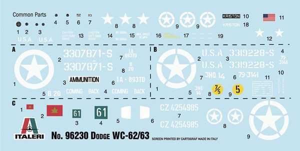 Kit de modelo militar 96230 - Dodge WC62 1 1/2t 6x6 Camión (1:35)