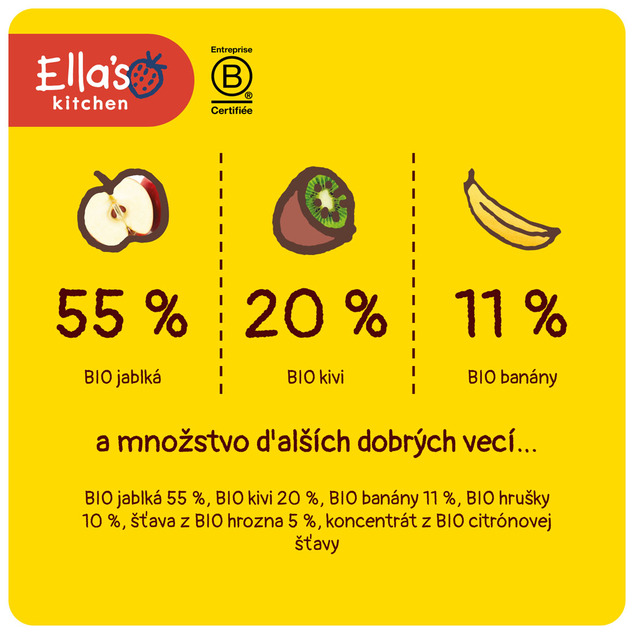 Ella's Kitchen BIO GREEN ONE Kiwi s jablkom a banánom (90 g)