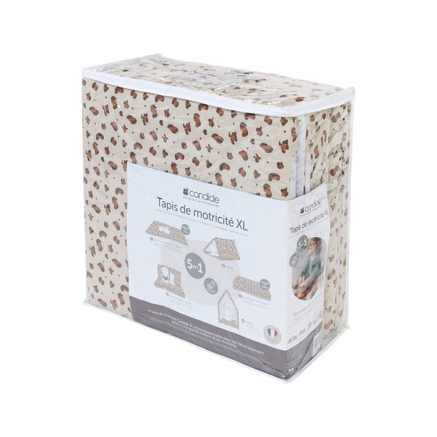 Tappetino da gioco pieghevole imbottito per bambini 5 in 1, Leopardo