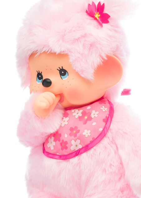 Monchhichi Mončiči ragazza rosa con bavaglino 45cm