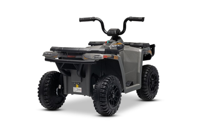 Licencovaná elektrická štvorkolka Arctic Cat 12V so zadným pohonom, sivá, LED svetlá, Líti