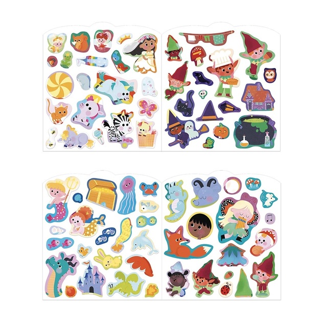 Janod Stickers Samolepky Čarovné krajiny 70 ks od 3 rokov