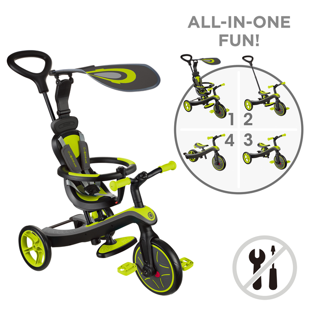 Globber Kinder-Dreirad 4in1 - Limettengrün