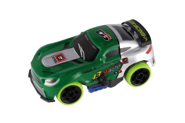 Auto RC závodné 2,4 GHz plast 12cm na batérie so svetlom zelené