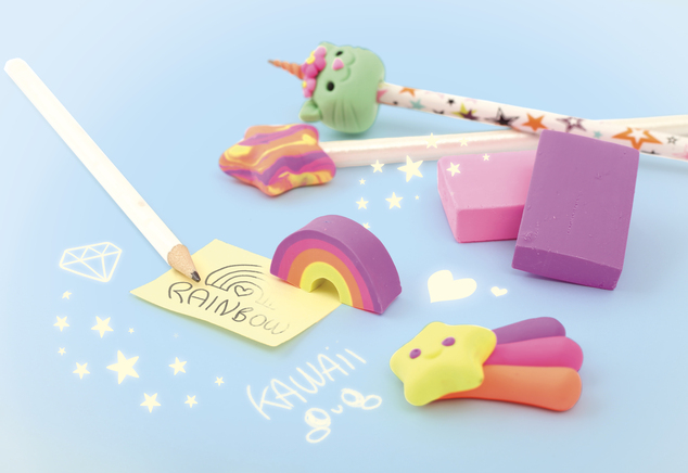 GRAINE CREATIVE Kreativni set za izdelavo Gumijastih glavic za svinčnike Samorogi