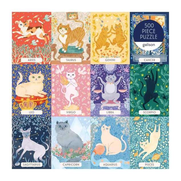 Puzzle Galison Zodiacul Pisicilor 500 de piese