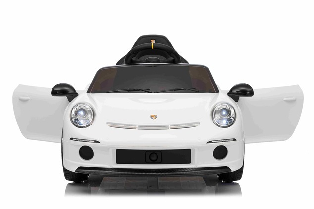 Elektrické autíčko RUF GT 12V, biele, Otváracie dvere, 2.4 GHz diaľkové ovládanie, LED sve