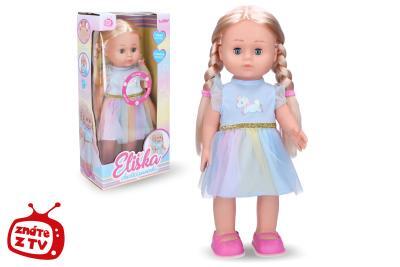 Eliška chodiaca bábika 41 cm, modré šaty