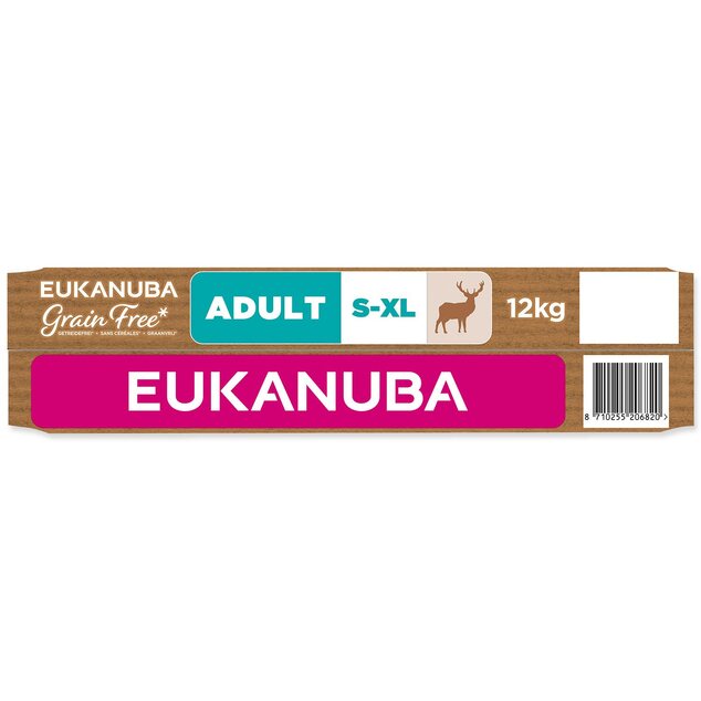 EUKANUBA Grain Free Adult minden fajta számára, szarvashúsban gazdag 12 kg