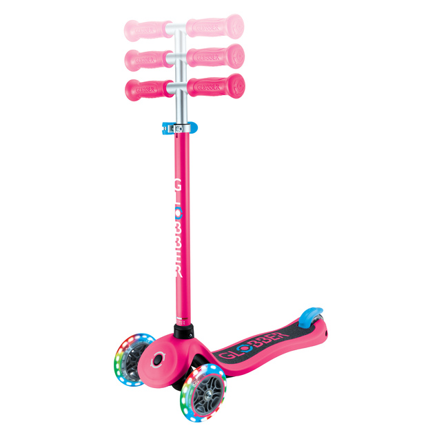 Globber detská trojkolesová kolobežka - Primo Lights V2 - Svietiace Kolieska - Fuchsia