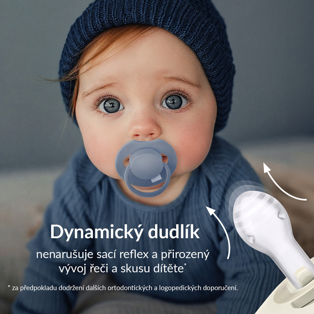 LOVI Cumlík silikónový dynamický Prime 18m+ 2ks Baby Lilac/Violet