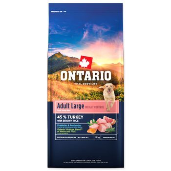Krmivo Ontario Large Weight Control Turkey &amp; Brown Rice 12kg