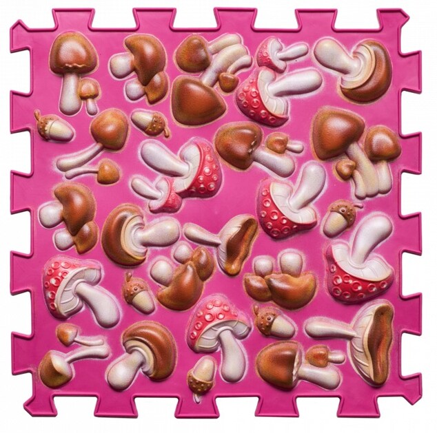 Ortek Masážna ortopedická podložka Puzzle "Mix" 9 prvkov Ružová