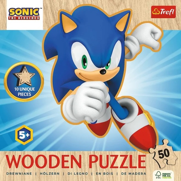 Trefl Holzumrisspuzzle Sonic: Fröhlicher Sonic 50 Teile