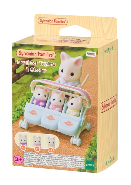 Sylvanian Families Cvetlični mačji trojčki s vozičkom