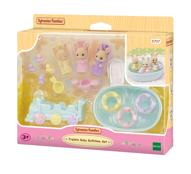 Sylvanian Families Kúpeľ trojčiat králikov