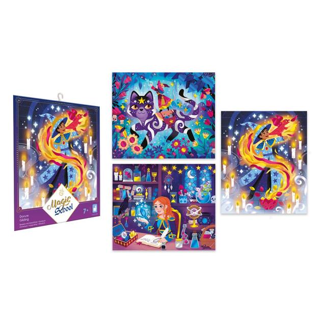 Janod Atelier Kreatívna sada Mini Trblietavé obrázky Magická škola