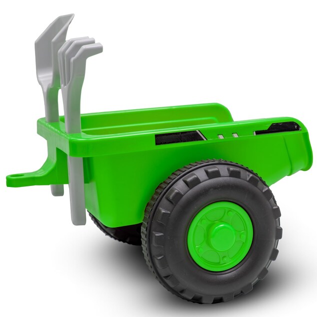 Detské odrážadlo traktor s vlečkou a náradim Baby Mix Benny zelené