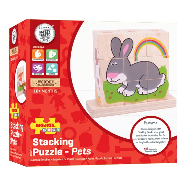 Bigjigs Baby Tierwürfel zum Aufstecken