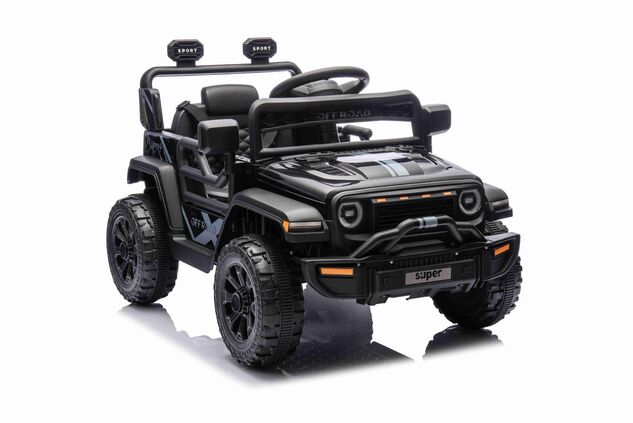 Elektrické autíčko OFFROAD NEW s pohonom zadných kolies, čierne, Lítiová batéria