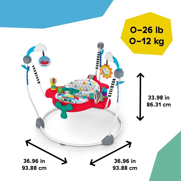 BABY EINSTEIN Skákadlo/aktívne centrum 2v1 Ocean Explorers Airplane Adventure™