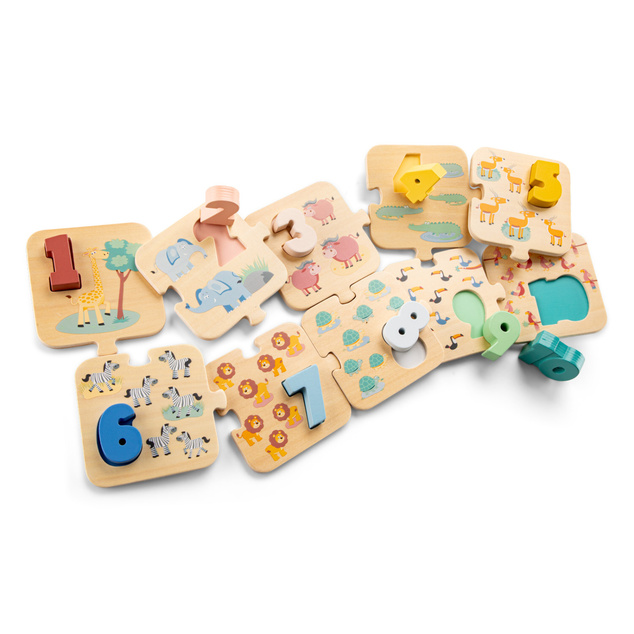 New Classic Toys Puzzle - Učíme sa číslice - safari