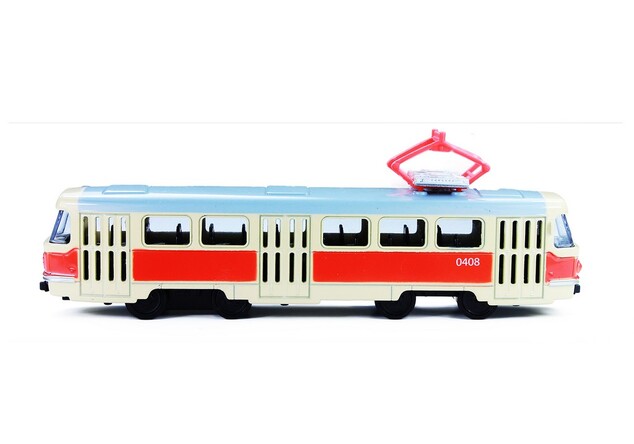 Kovová retro električka, 16 cm