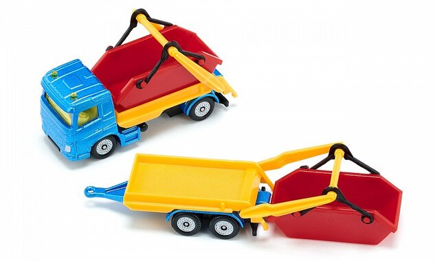 SIKU Blister - nákladné auto s korbou a vlekom