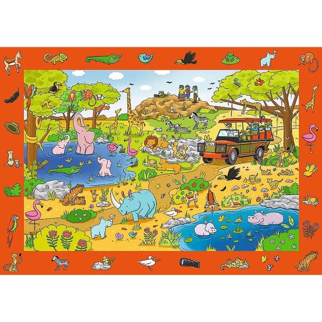 Trefl Puzzle s hľadaním obrázkov Spy Guy: Safari 24 dielikov