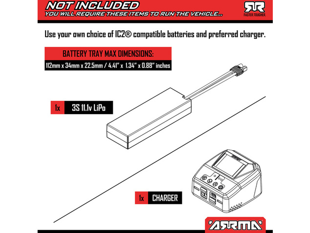 Arrma Mini Kraton 3S DSC BLX 1:16 4WD RTR Basic črna/rdeča