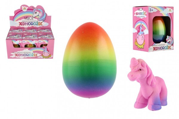 Schlüpfendes und wachsendes Einhorn im Ei