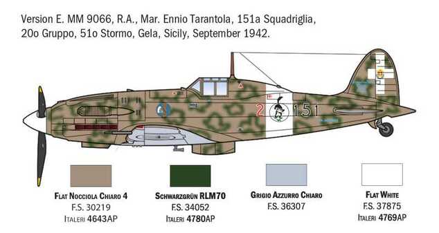 Model Kit letadlo 1481 - MC.202 Folgore Aces (1:72)