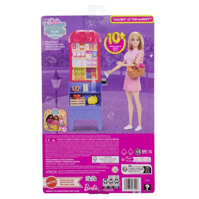 Barbie bábika Malibu nakupuje - herný set